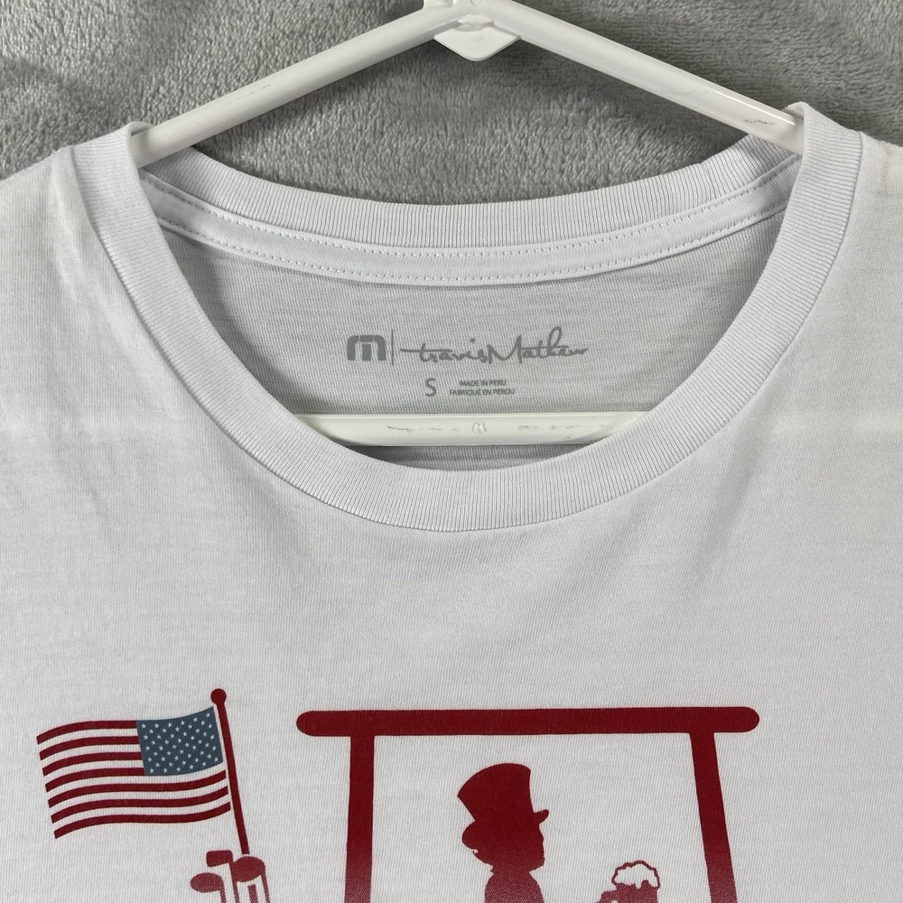 Travis Mathew T-Shirt mens Small Graphic Golf Cart USA July 4th 100% Pima Cotton - Picture 4 of 13